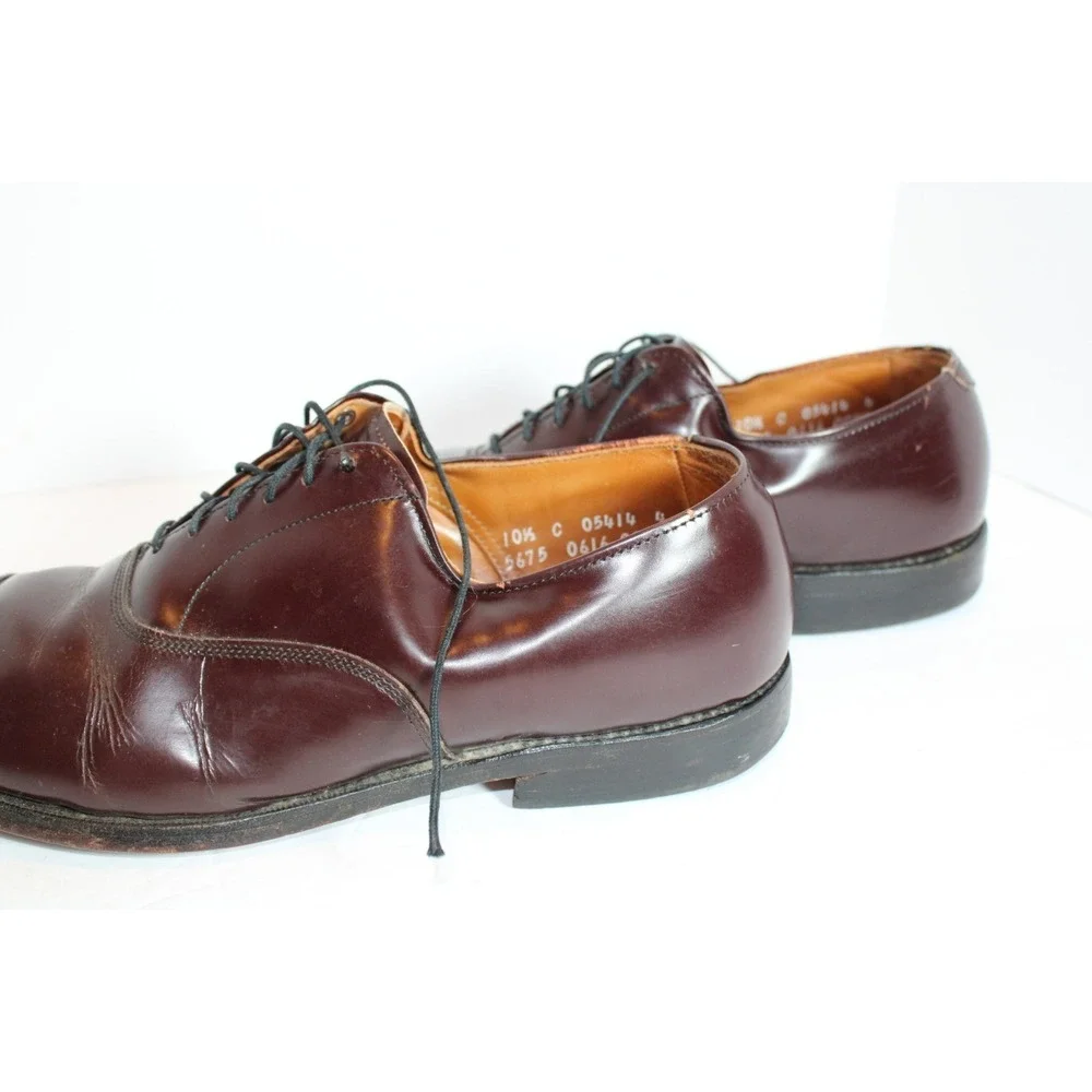 Allen Edmonds Park Avenue Burgundy Mens Dress Shoes Size 10.5 C Cap Toe 5675 USA